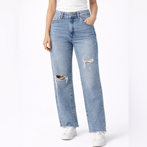 Garage Denim - Garage Denim Jambe Large / Wide Leg Jean Light Wash Cutoff Hem - Size 25/01